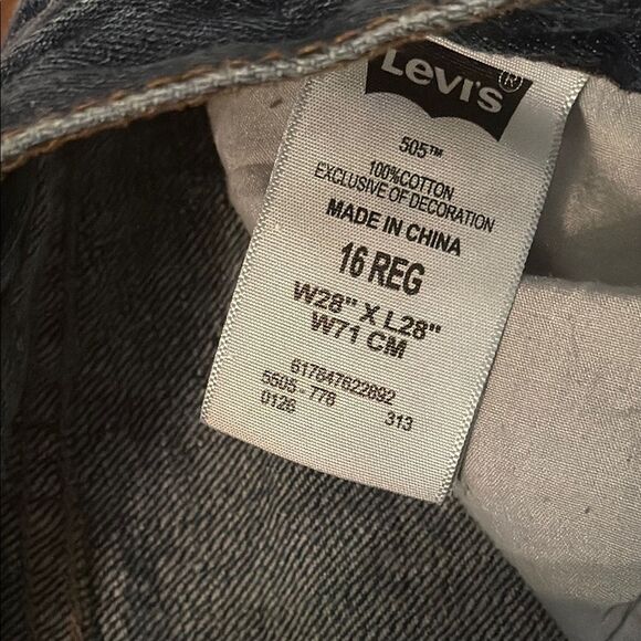 Levi's Blue Straight 505 Jeans Boy’s 16 Regular 28 W x 28 Length - Picture 10 of 10